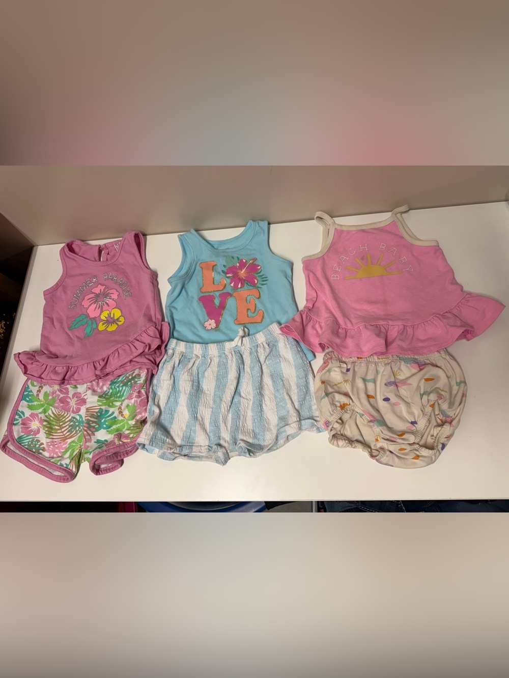 Kids 3-Pack Summer Matching Sets - Pink & Blue